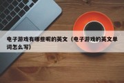 电子游戏有哪些呢的英文（电子游戏的英文单词怎么写）