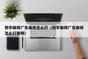 初学麻将广东麻将怎么打（初学麻将广东麻将怎么打视频）