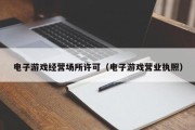 电子游戏经营场所许可（电子游戏营业执照）