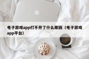 电子游戏app打不开了什么原因（电子游戏app平台）