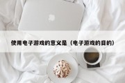 使用电子游戏的意义是（电子游戏的目的）